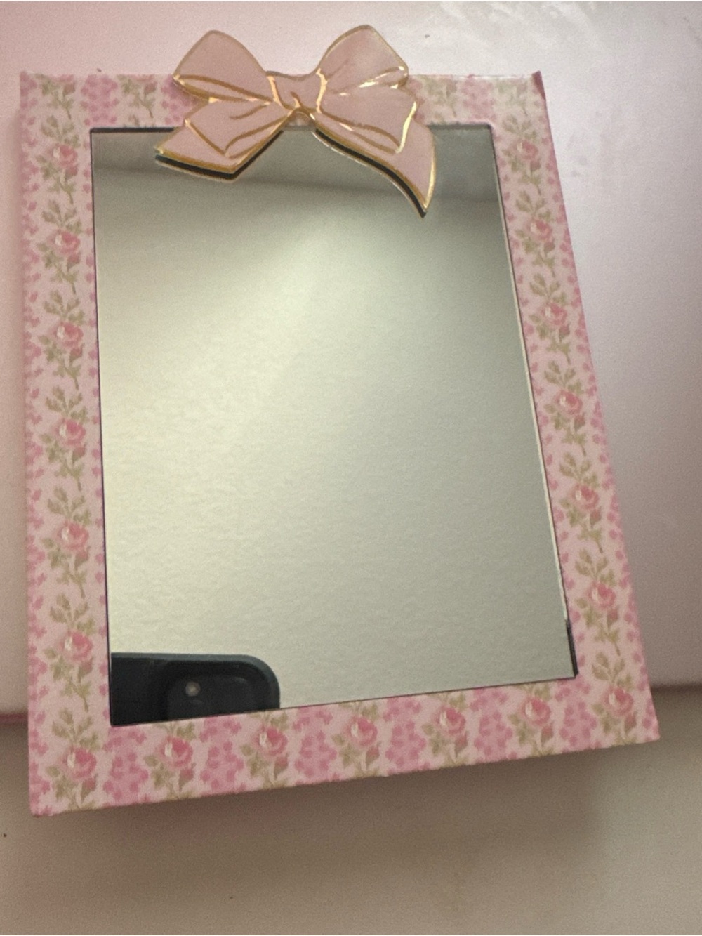 LoveShackFancy Pink Floral Mirror with Bow Accent Yoobi Target collab
